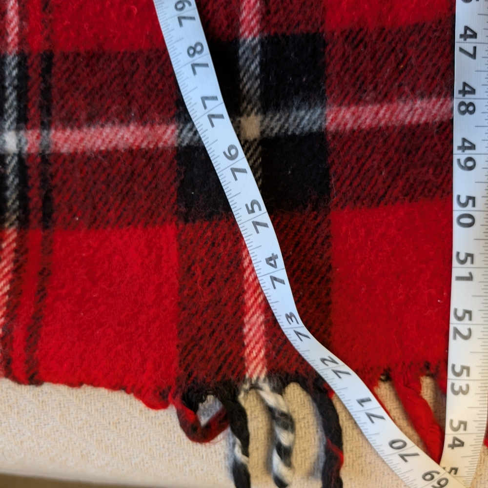 Vintage Faribo Acrylic Plaid Stadium Throw Lap Blanket 54' X 53" - Picture 6 of 6